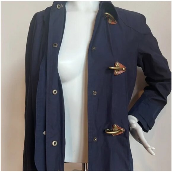 Lauren Ralph Lauren Vintage Navy Equestrian Toggle buckle jacket SMALL - Picture 7 of 8